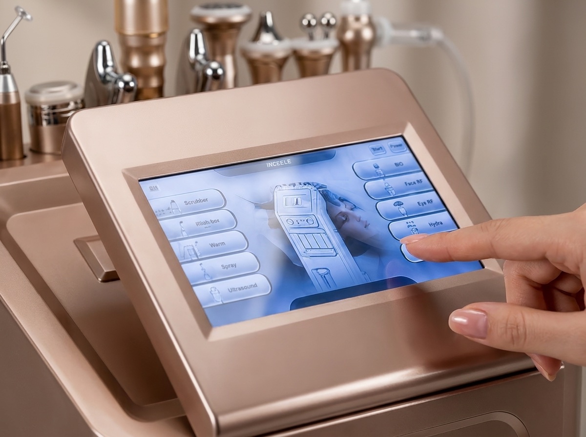 Touch-Display des Hydra Glow™ mit geführtem Behandlungsprogramm