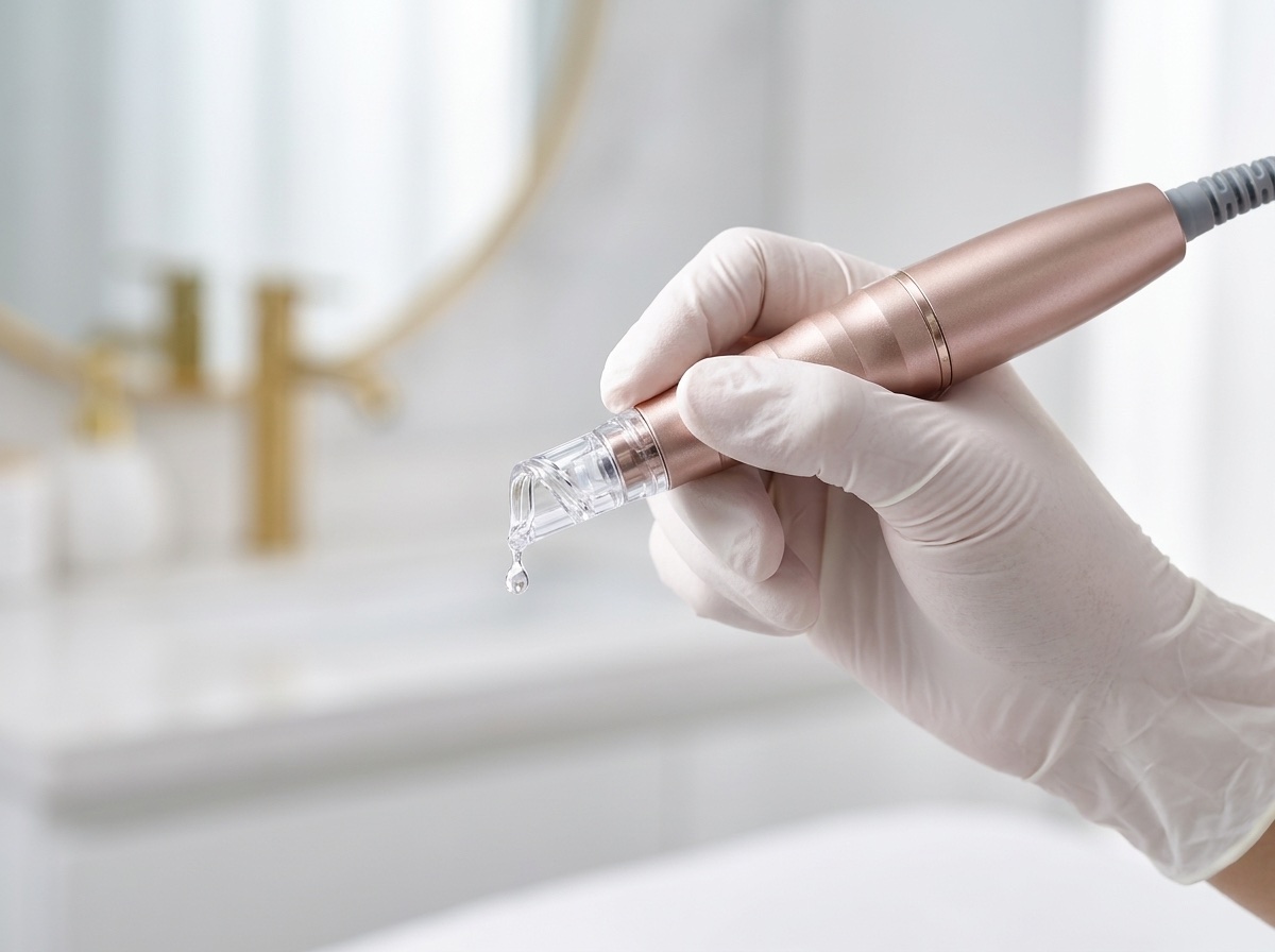 Handstück des Hydra Glow™ in der Hand einer Kosmetikerin